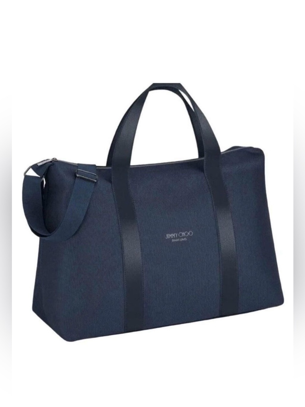 Jimmy Choo Navy Blue Weekend Duffel Bag